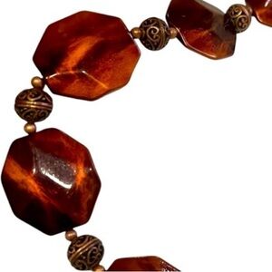Stunning Amber Colored Beaded Vintage Necklace by VCLM